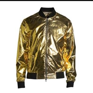 SOLD!!!! Versace Collection Gold Bomber Jacket Size 50 NWT